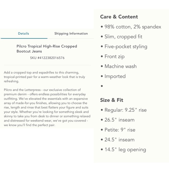 Pilcro Tropical Bootcut Jeans, 33 (blue motif) - Picture 5 of 10